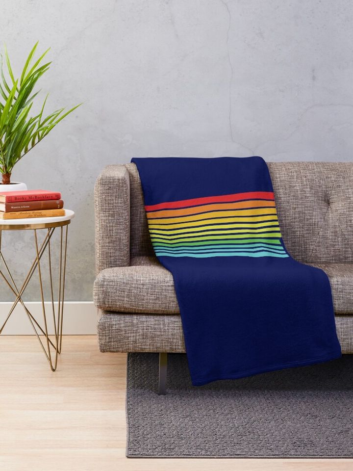 Retro Castle Stripes Throw Blanket