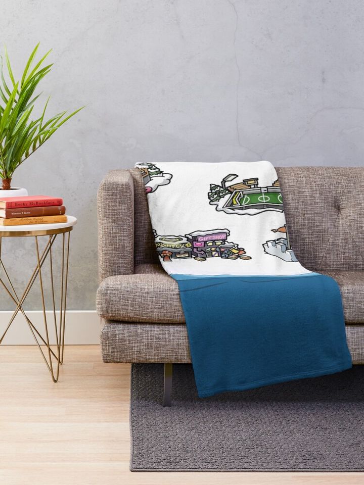 Club Penguin Map Throw Blanket