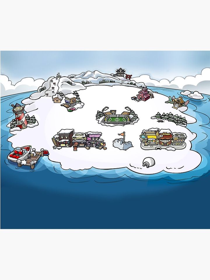 Club Penguin Map Throw Blanket