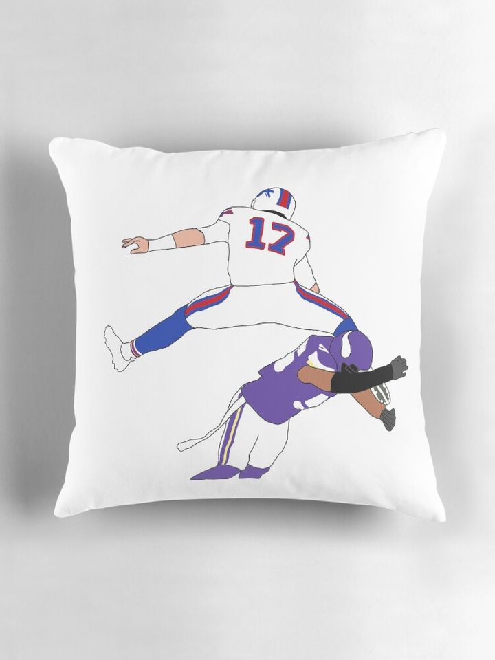 Buffalo Bills Josh Allen Hurdle Pillow, Gift for Fan