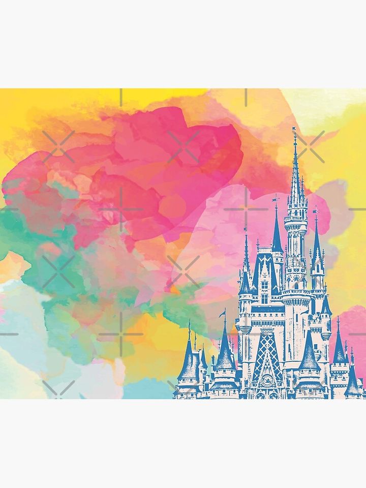 Magic Castle Watercolor II Throw Blanket