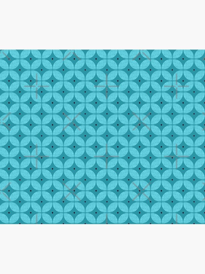 Mid century Modern atomic starburst teal and turquoise textured Shower Curtain