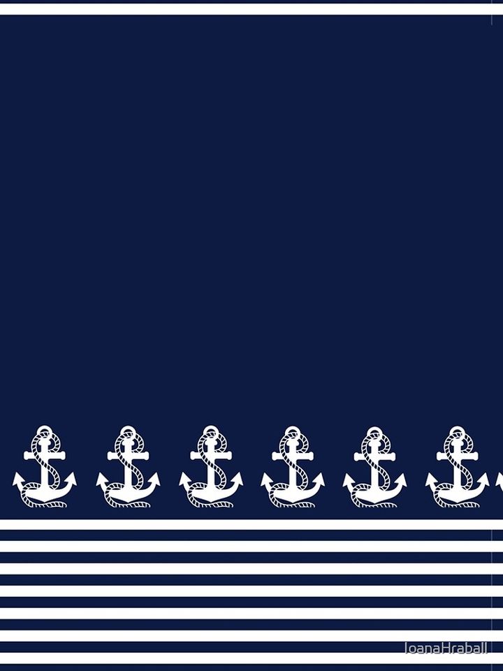 Nautical Navy Blue Stripes and White Anchor Leggings