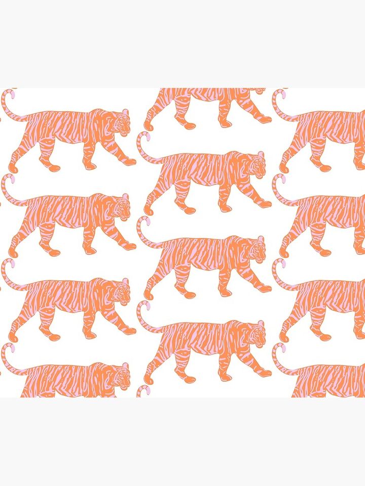 Orange And Pink Tiger Tapestry