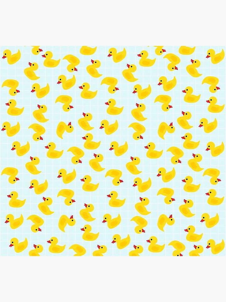 Cute Rubber Duck on Blue Background Cotton Socks