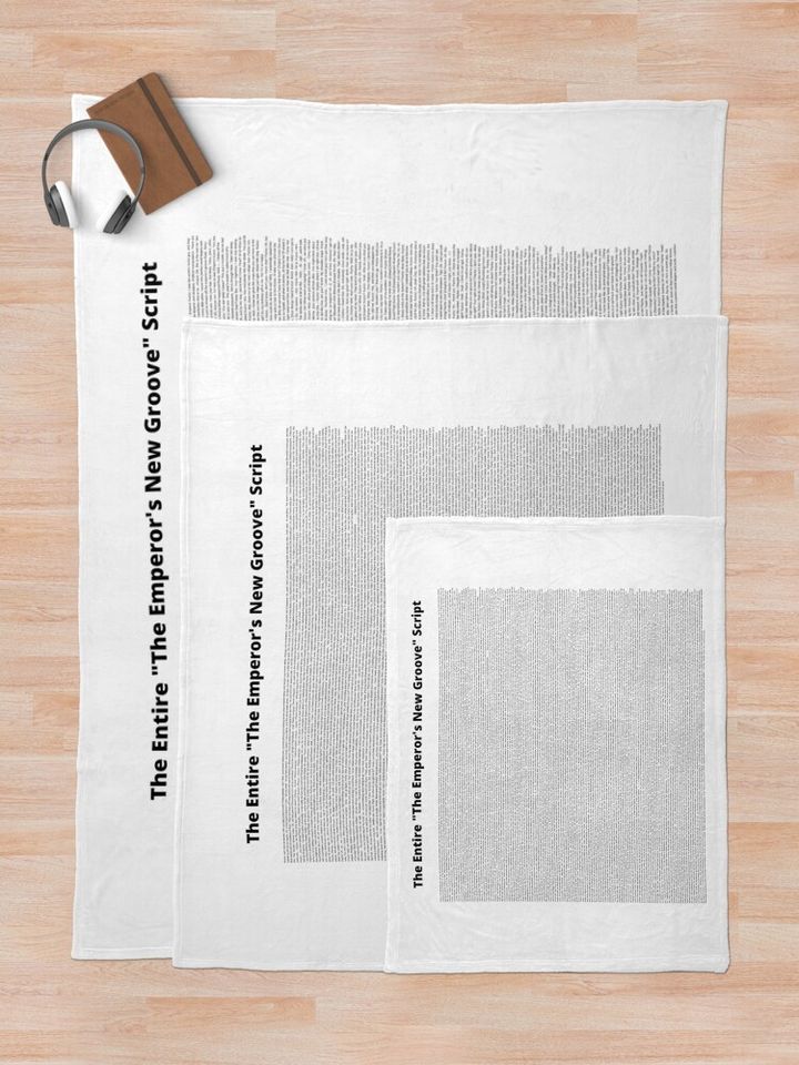 The Entire "The Emperor's New Groove" Script Throw Blanket