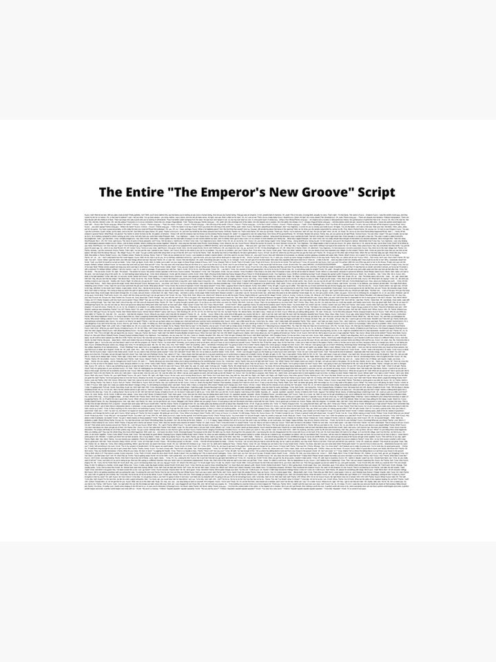 The Entire "The Emperor's New Groove" Script Throw Blanket