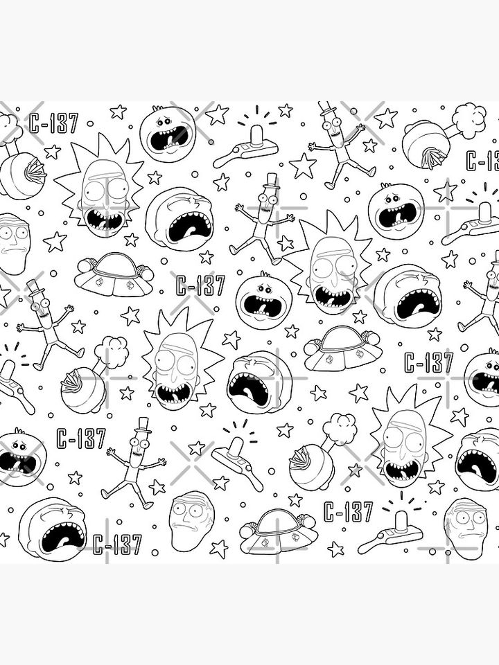 Rick and Rickandmorty pattern Socks