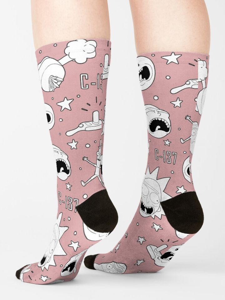 Rick and Rickandmorty pattern Socks