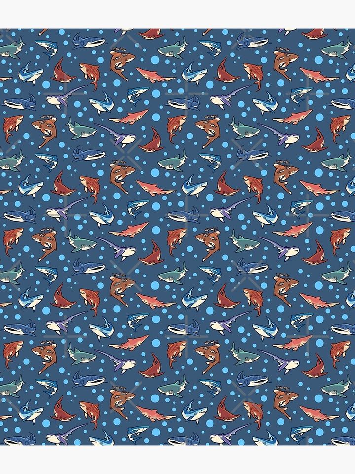Sharks in the dark blue Backpack