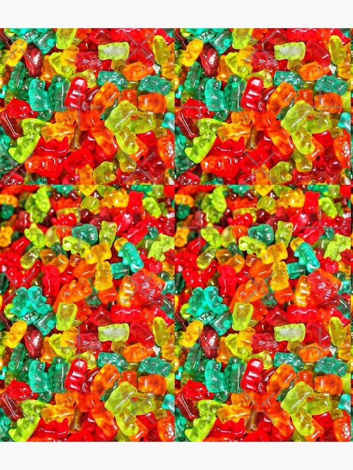 classic rainbow colored fruit gummy bears seamless candy gummies Backpack
