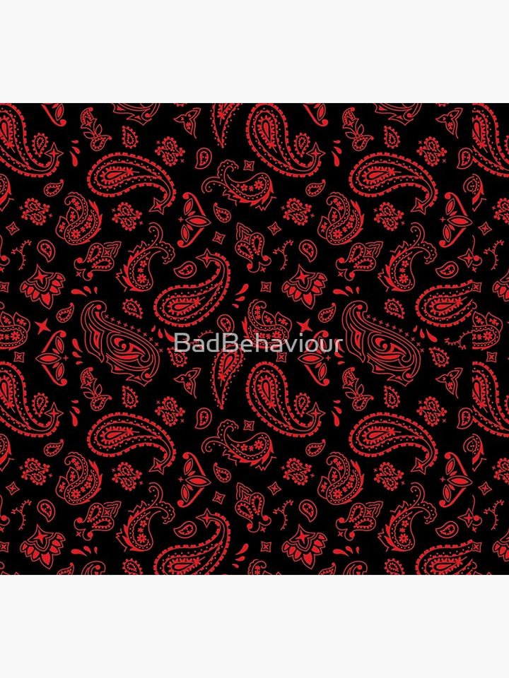Red on Black Paisley Socks
