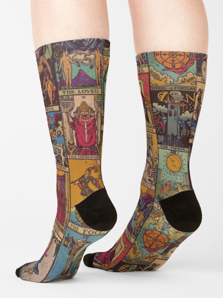 The Major Arcana of Tarot Vintage Patchwork Socks