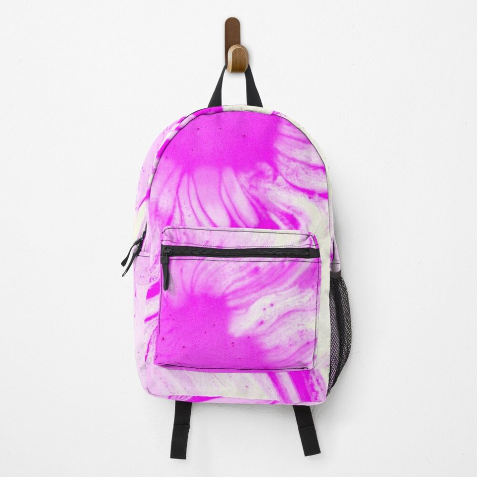 Tie Dye Pink Waves Pattern Backpack