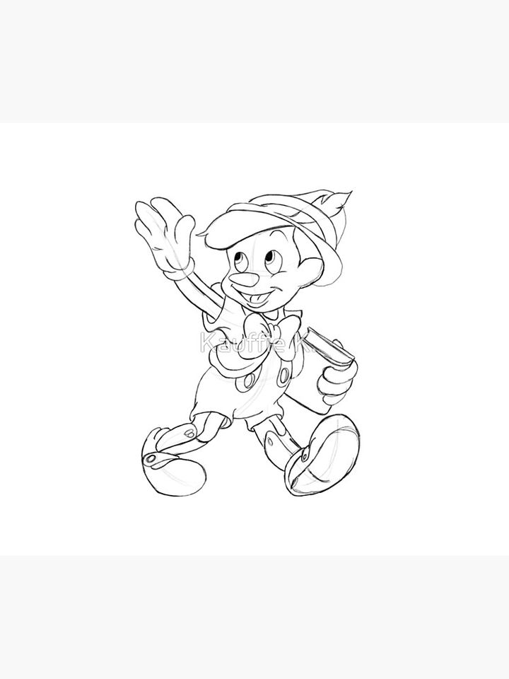Pinocchio Sketch Throw Blanket