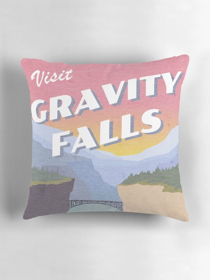 Visit Gravity Falls Postcard Pillow