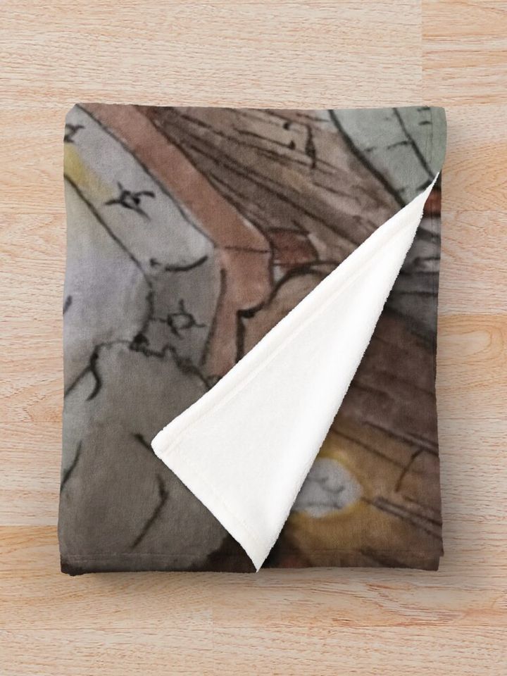 Gravity falls watercolor painting Throw Blanket