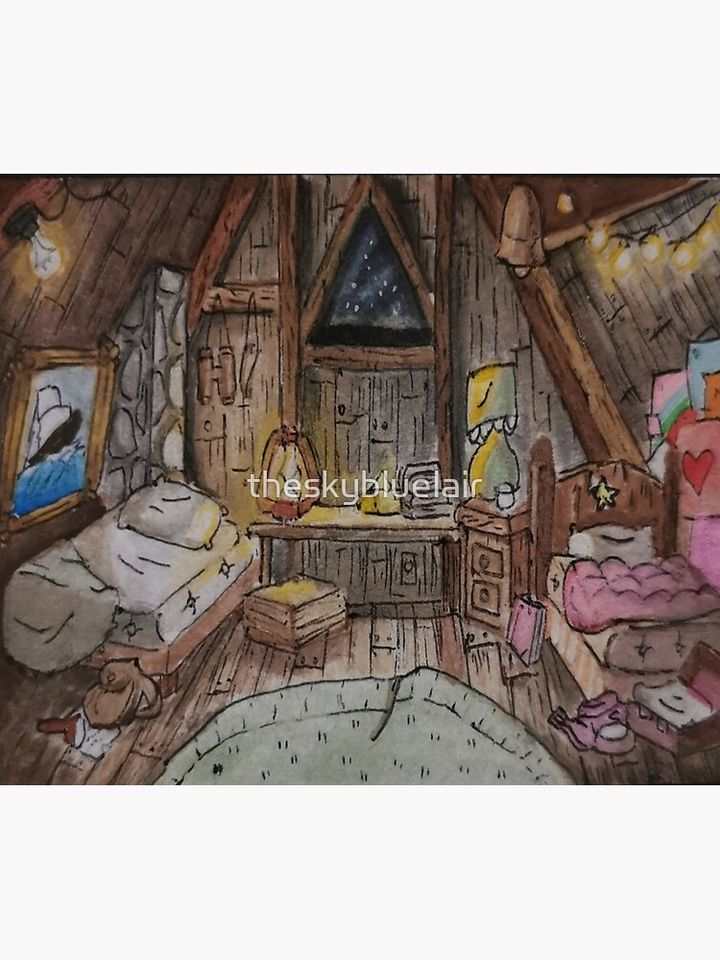 Gravity falls watercolor painting Throw Blanket