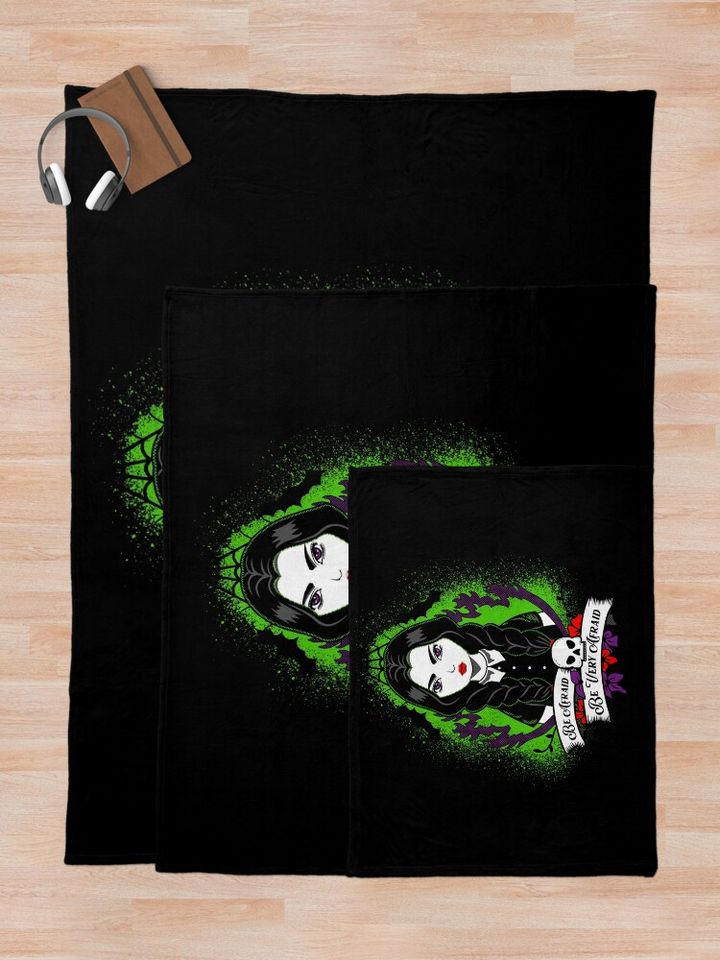 Wednesday Be Very Afraid Throw Blanket