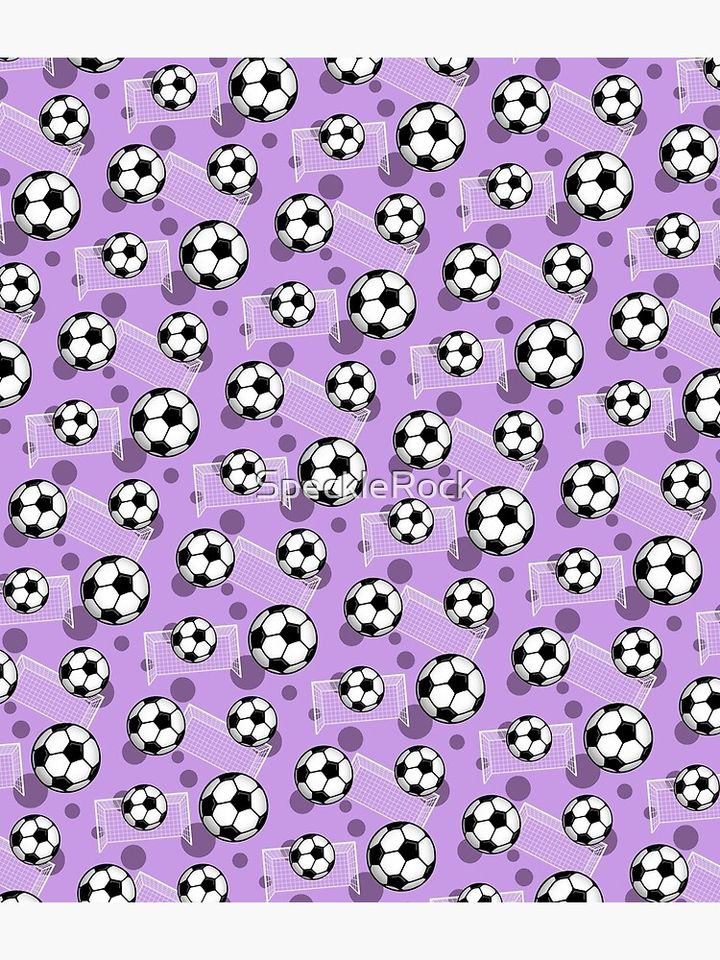 Soccer Ball and Goal Purple Pattern - Purple Soccer Backpack
