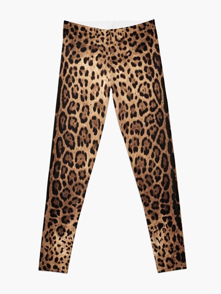 Leopard Print Skin Leggings, fur leggings