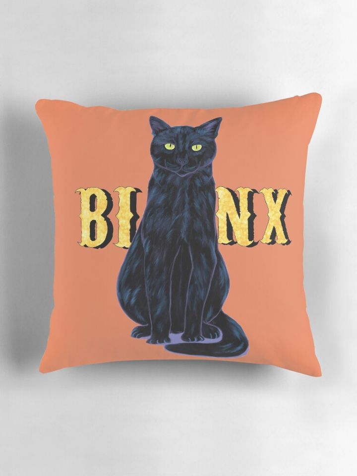 Black Cat Binx Halloween  Pillow