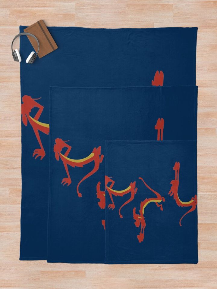 Mushu navy blue Throw Blanket