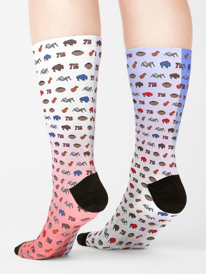 Buffalo Superfan Pattern Socks