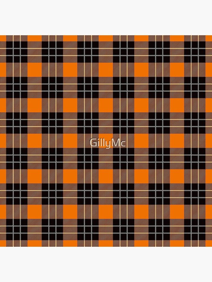 Black & Tangerine Tartan Pillow