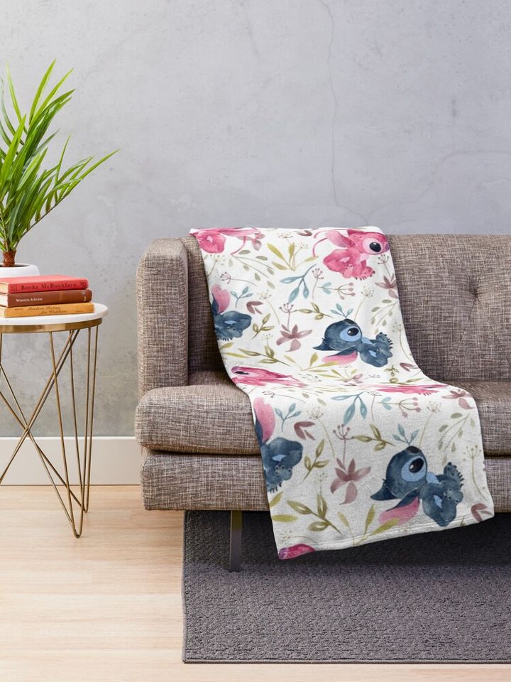 Stitch and Angel Throw Blanket