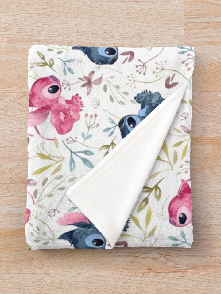 Stitch and Angel Throw Blanket