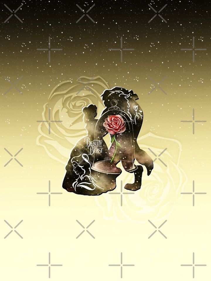 Beauty - Beast - Gold Red Rose Couple Romantic Magic Enchanted Love iPhone Case