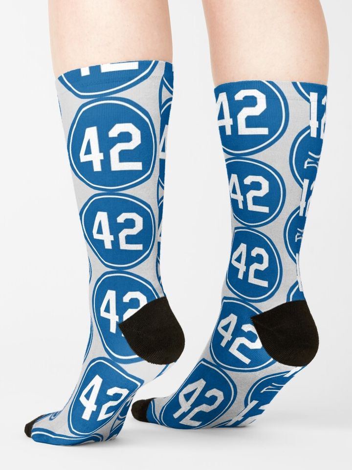Jackie Robinson #42 Jersey Number Socks