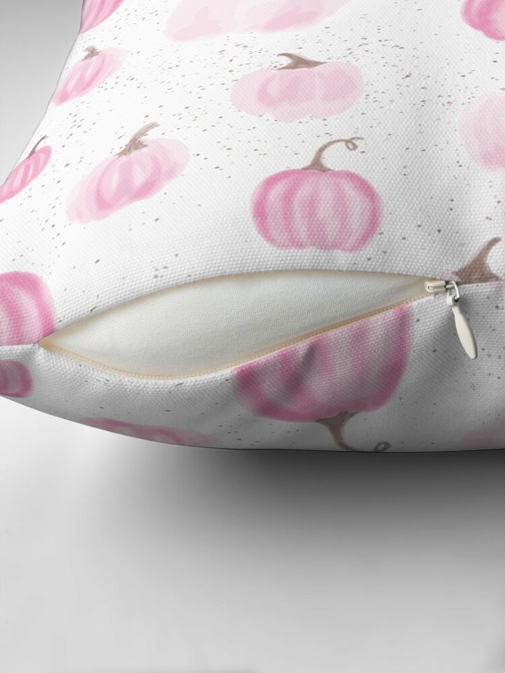 Pink Watercolor Pumpkins Pillow