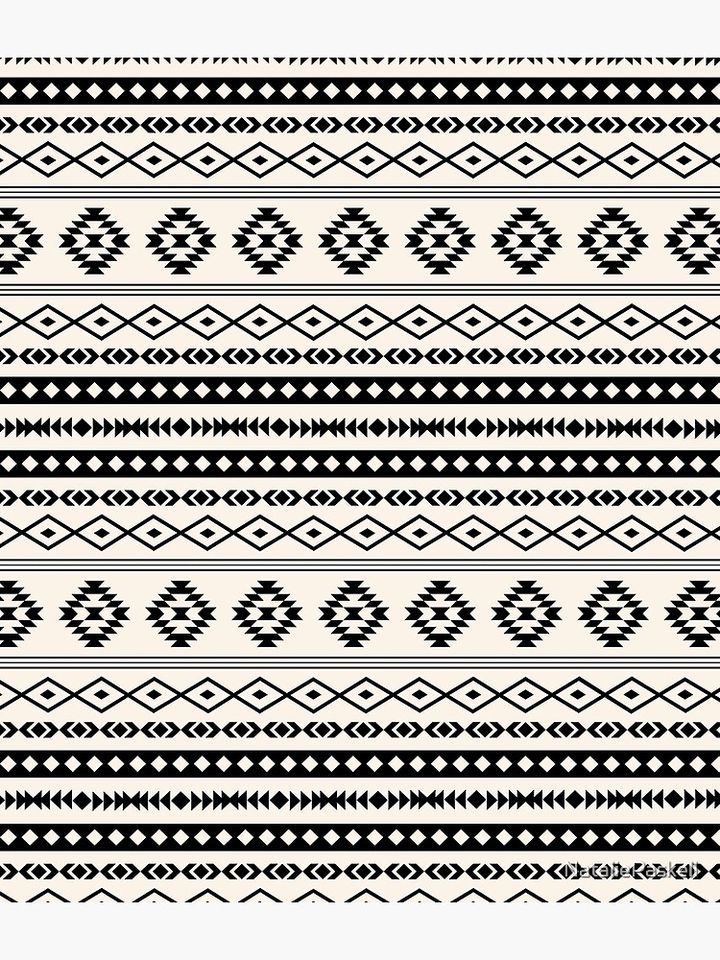 Aztec Black on Cream Mixed Motifs Pattern Backpack