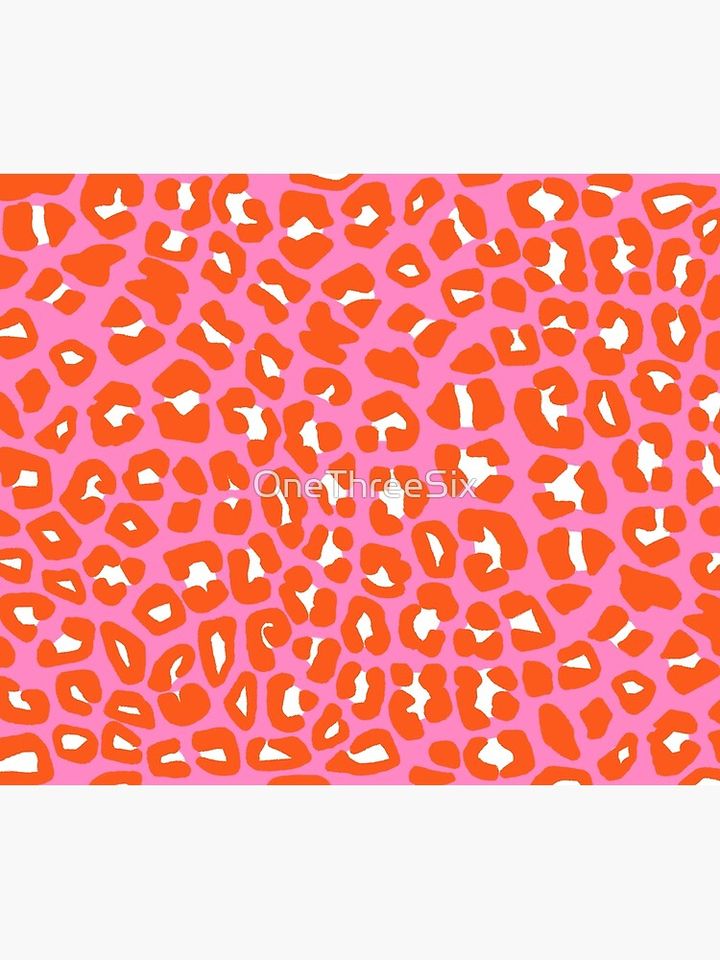 Pink and Orange Leopard Spots Print Pattern Shower Curtain