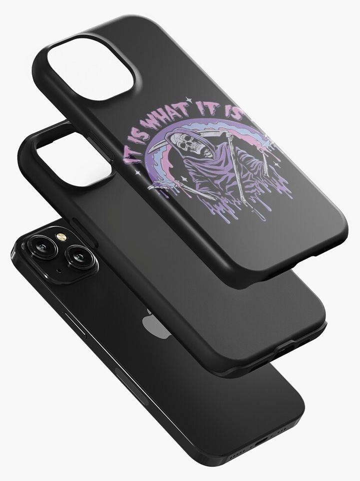 Death ~ It Is What It Is ~ Pastel Goth Grim Reaper Drip iPhone Case