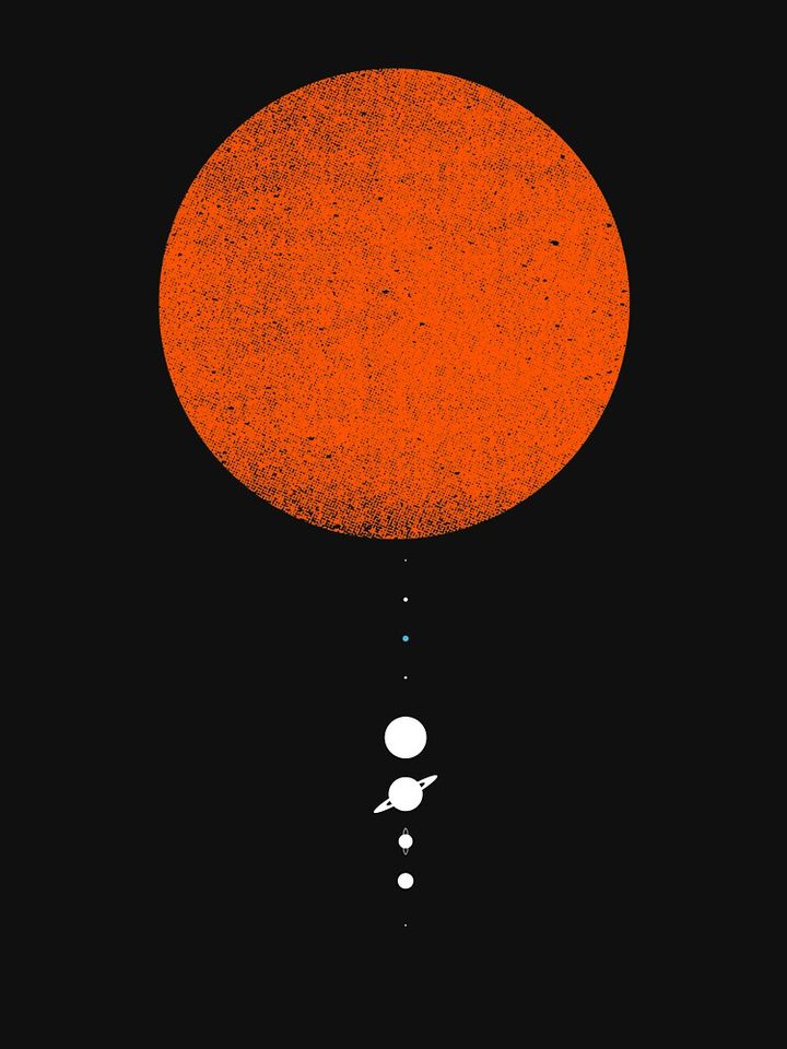 Minimal Solar System Pullover Sweatshirt