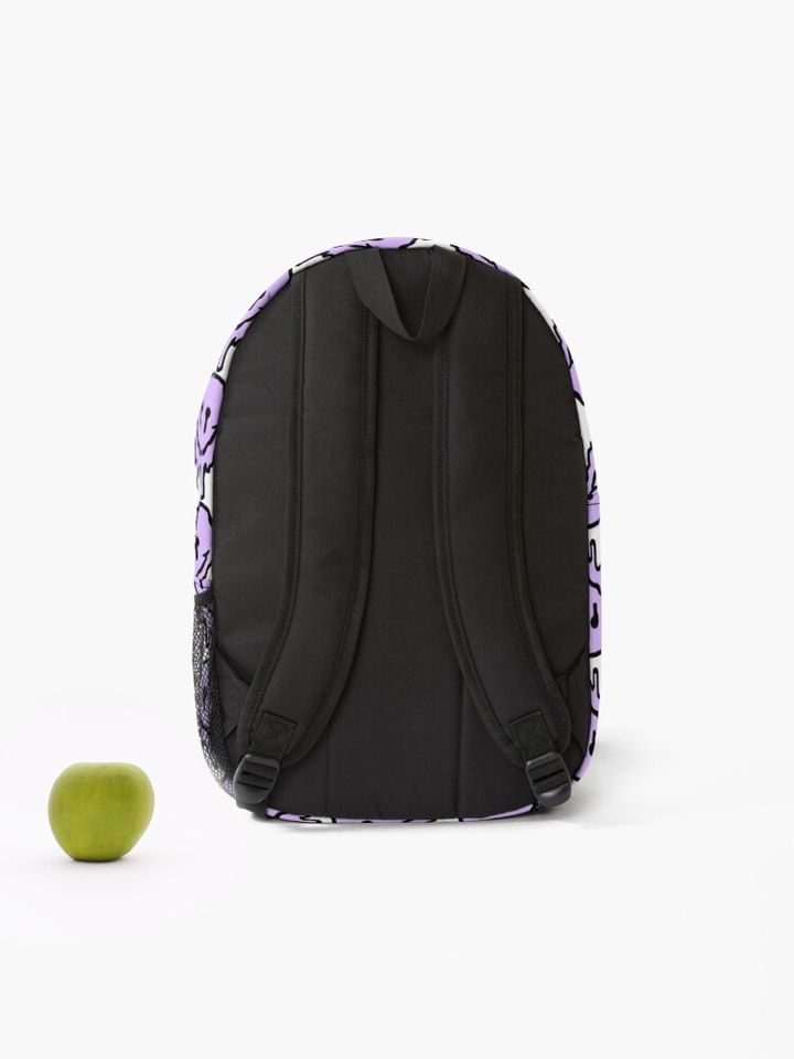 Lilac Drippy Smiley Face Backpack