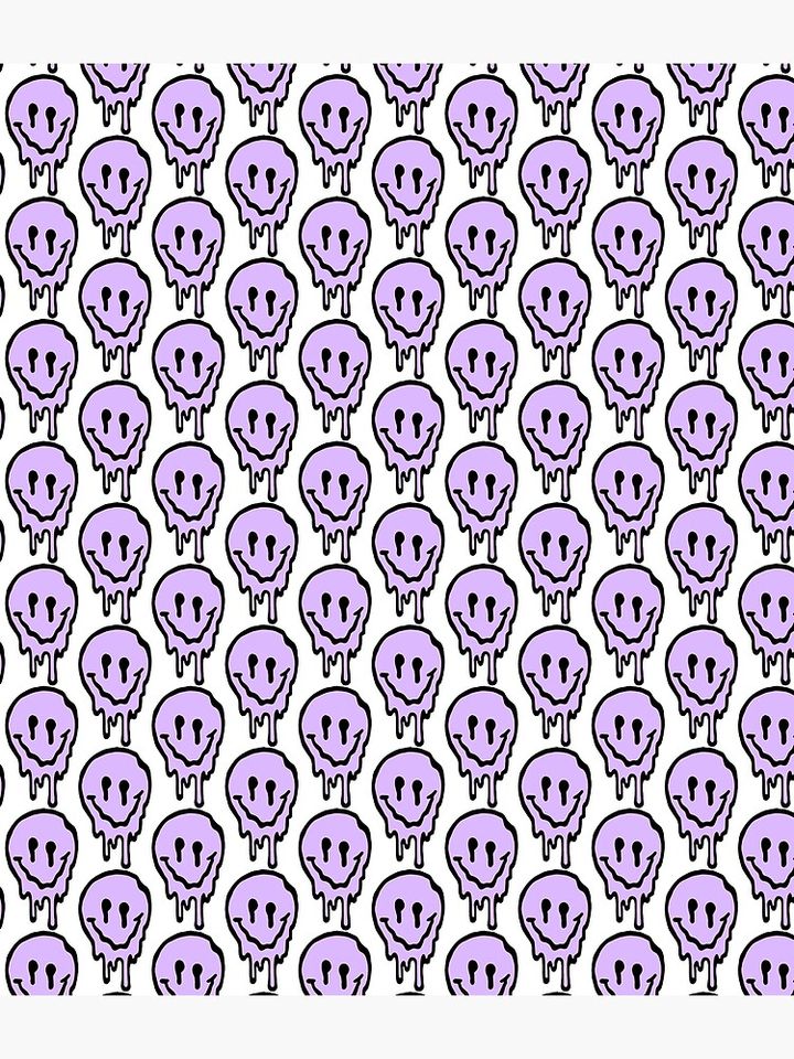 Lilac Drippy Smiley Face Backpack