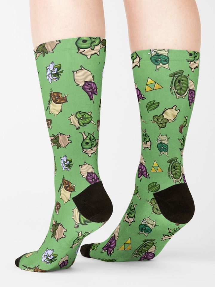 Korok Repeating Pattern (Light Green) Socks