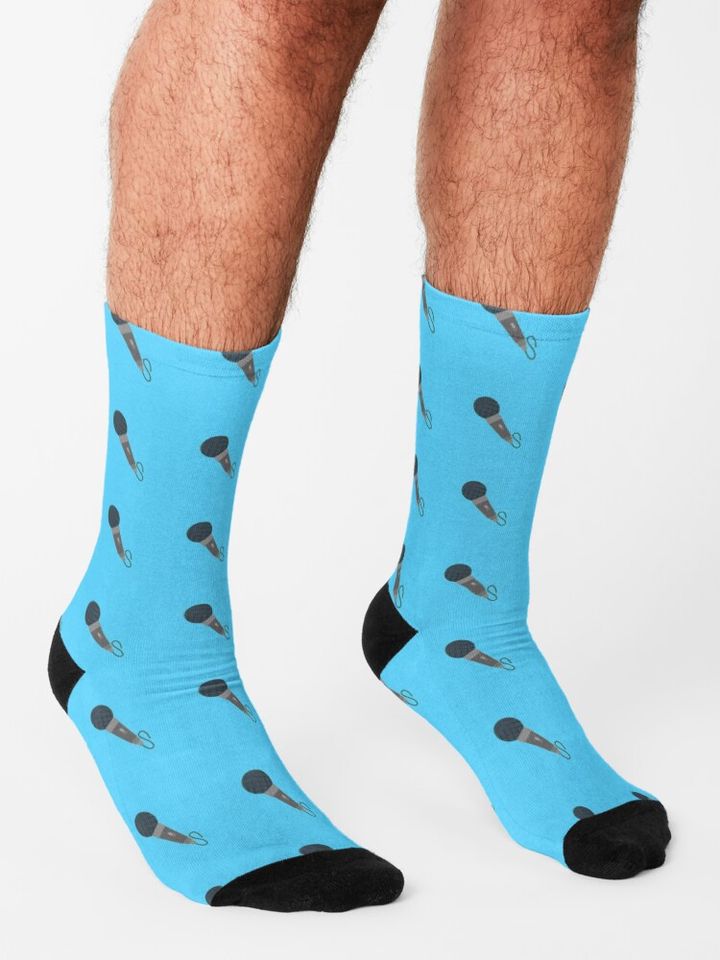 Microphone Mic Pattern Socks