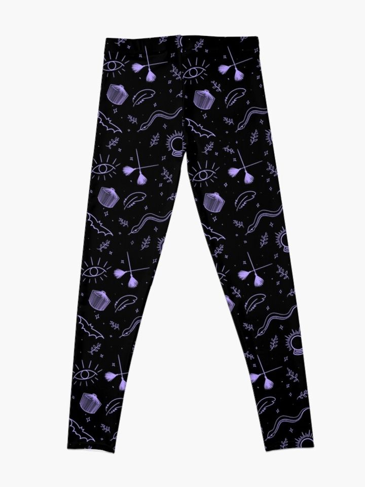 Magical Purple Witch Pattern Leggings