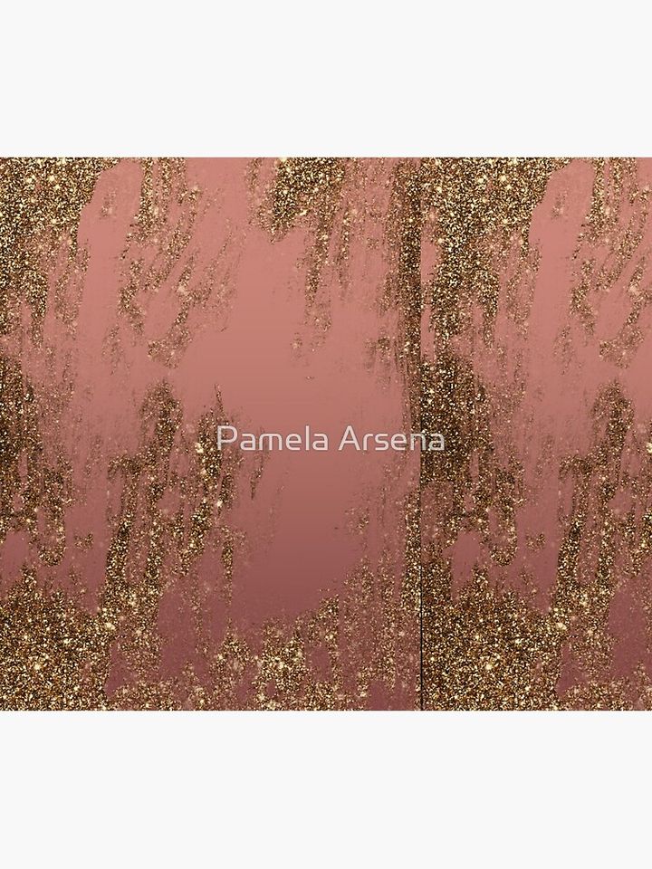 Metallic Rose Gold Distressed Wood Artwork Shower Curtain