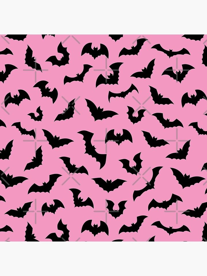 Pastel goth pink black bats Pillow