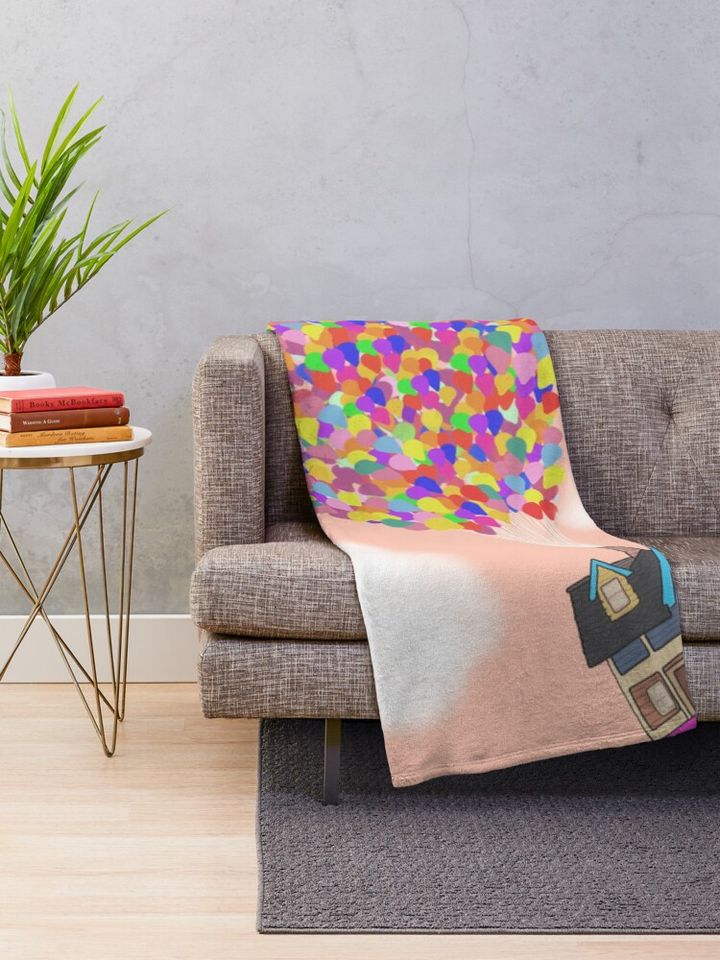 Up - Peach Throw Blanket
