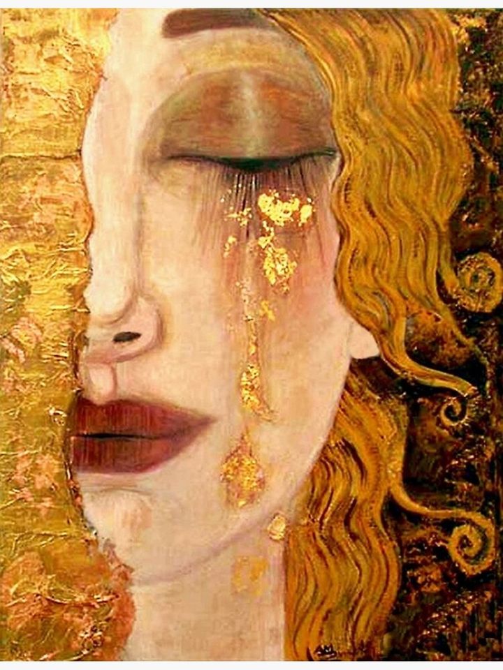 Freya's Tears (Golden Tears) portrait by Gustav Klimt Canvas