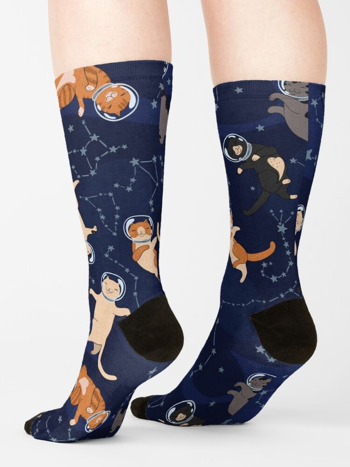 Space Meows Socks