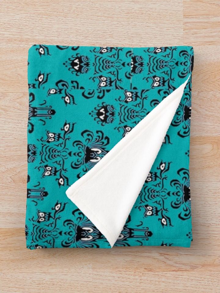 Teal Haunted Mansion Throw Blanket