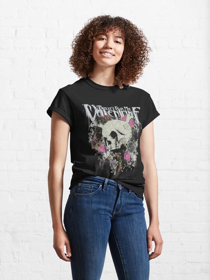 Bullet for My Valentine Skull and Roses Valentine's Day T-Shirt